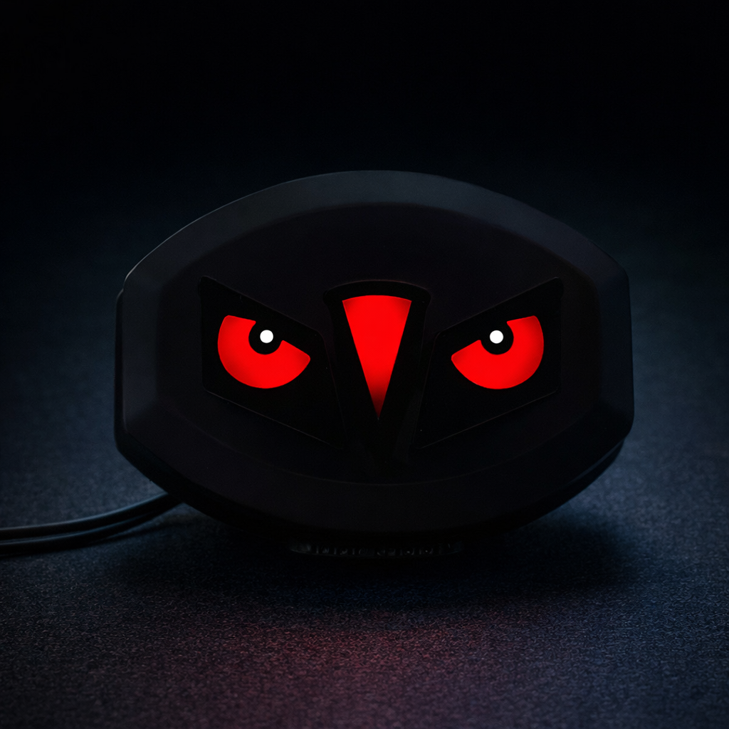 Premium Devil Eye Bike Backlight – Universal 12V LED Brake Tail Light with Multicolor RGB Dynamic Flash for 125cc Motorcycles