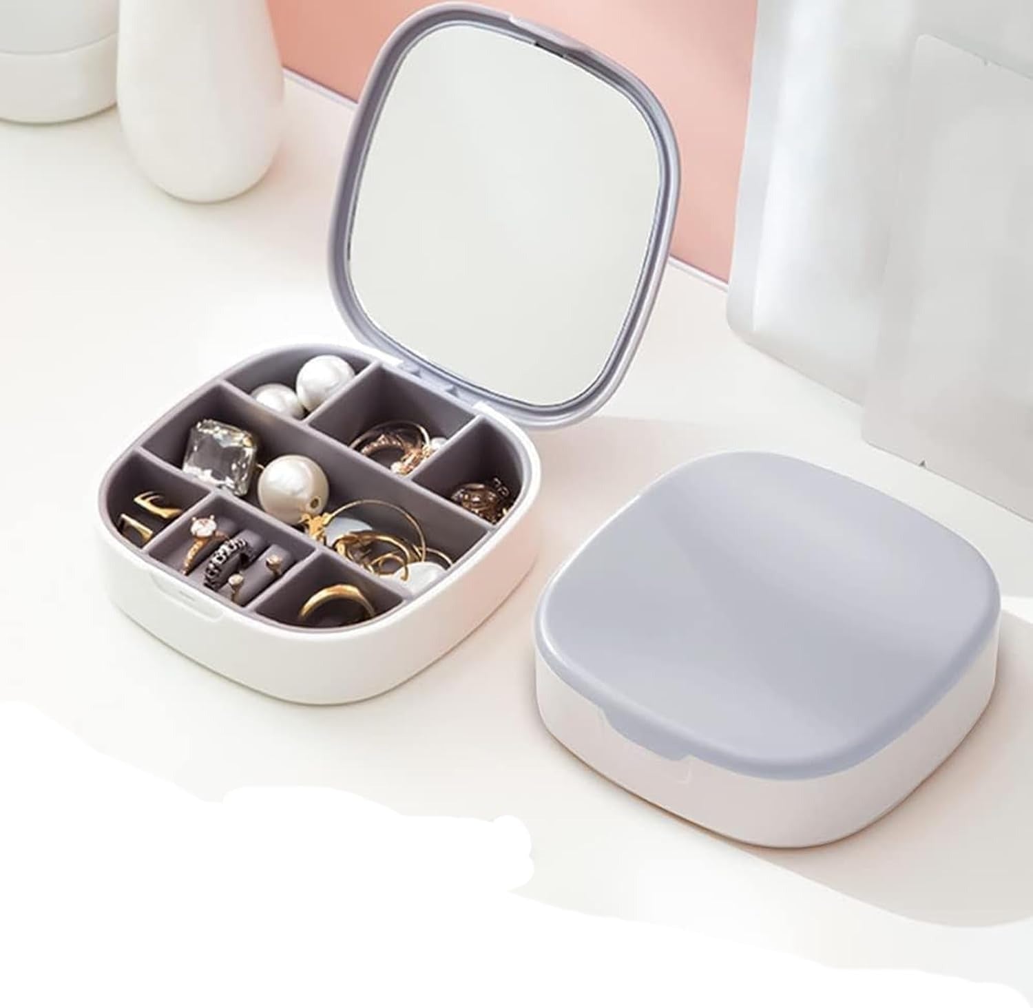 Small Jewellery Box, Jewellery Box, Portable Jewellery Box, Girls' Earrings, Cut Necklace Box, Can Be Placed in the Bag of the Bag at Home