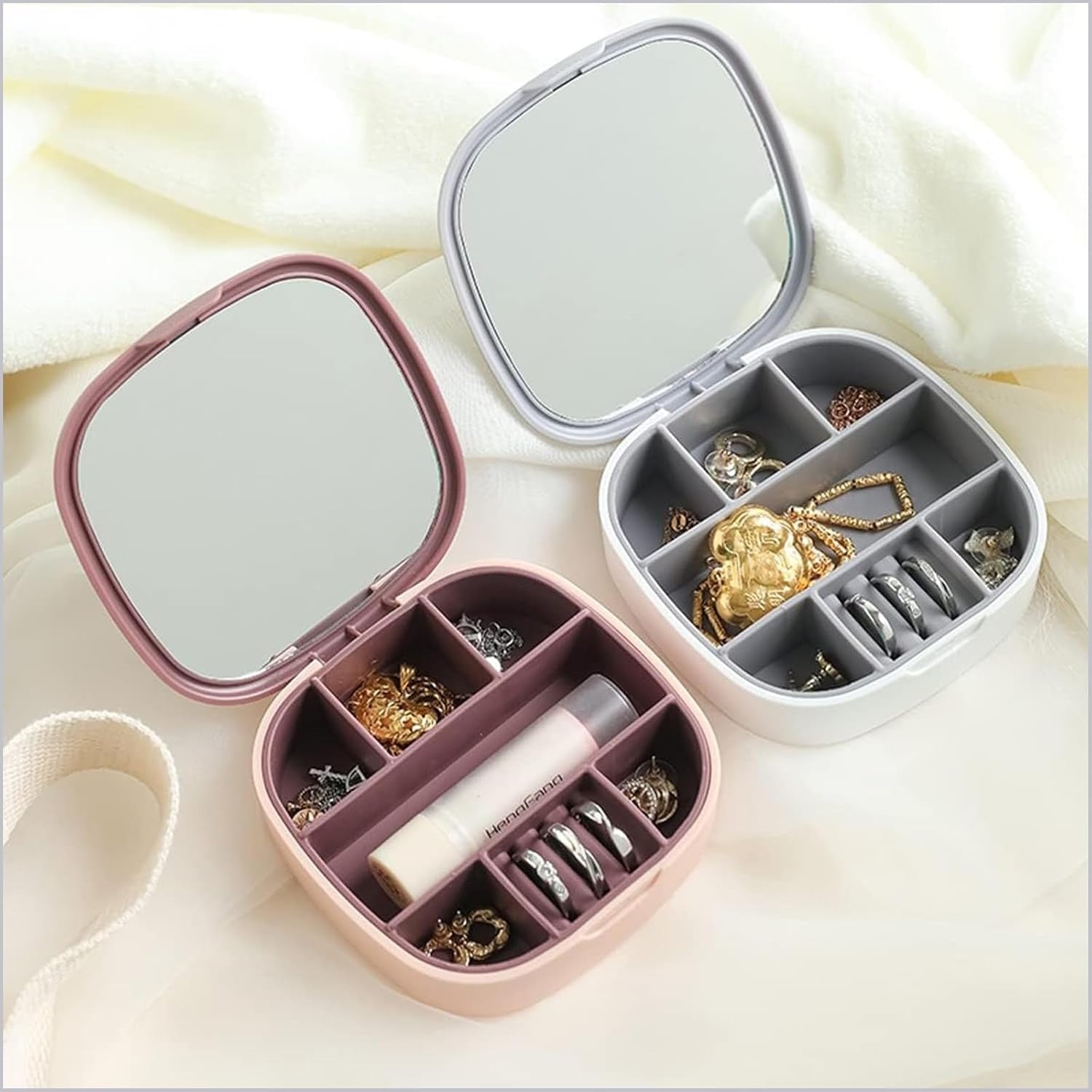 Small Jewellery Box, Jewellery Box, Portable Jewellery Box, Girls' Earrings, Cut Necklace Box, Can Be Placed in the Bag of the Bag at Home