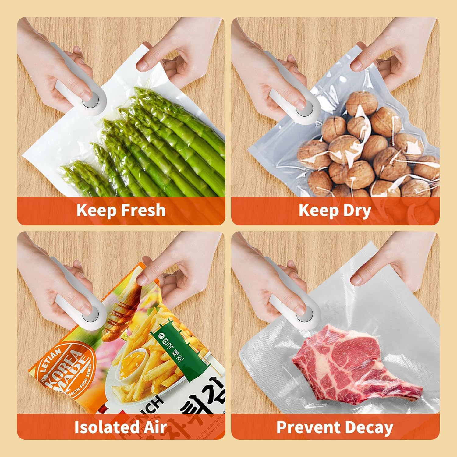 Heat Sealing Machine 2 in 1 Cutting and Sealer USB Rechargeable Food Sealer Mini Sealer for Snack Storage Food Sealer for Chip Bags, Plastic Bags, Food Storage