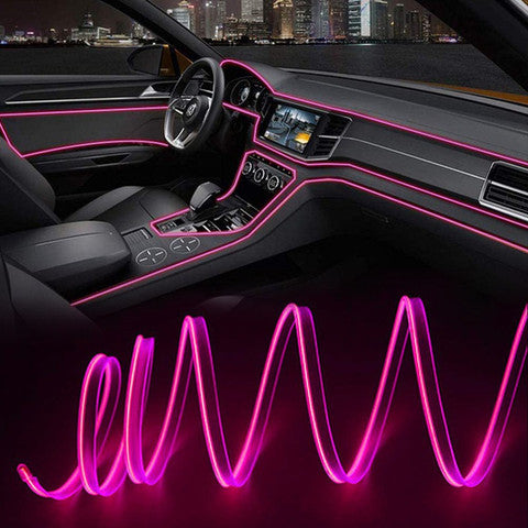 Car Dashboard Neon Light Strip – 3 Meter Flexible EL Wire with Easy Installation, Random Color